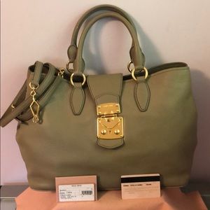 MIU MIU 💋Vitelli Caribu Leather Tote RN0853